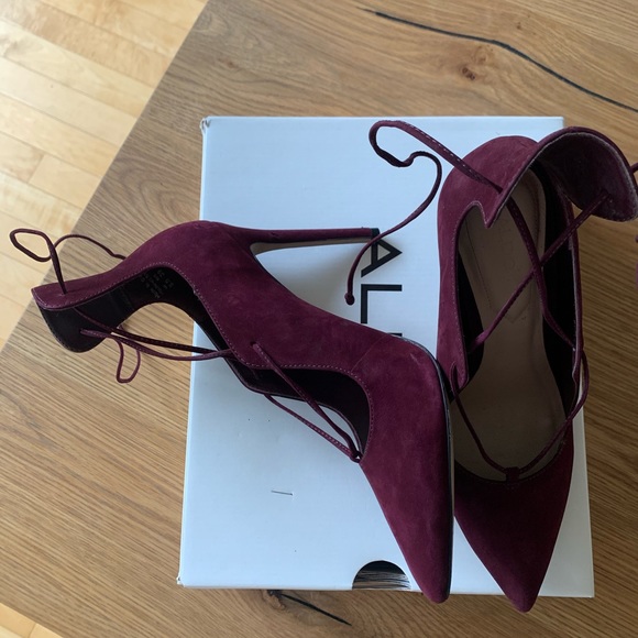 Gorgeous Burgundy/Plum Lace Up High Heels - Picture 2 of 5